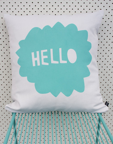 Minty Fresh Hello Cushion Cover