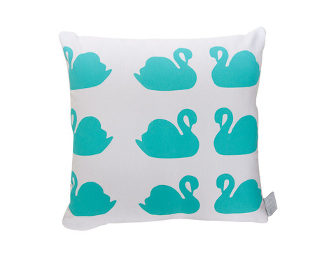 Minty Swan Cushion Cover