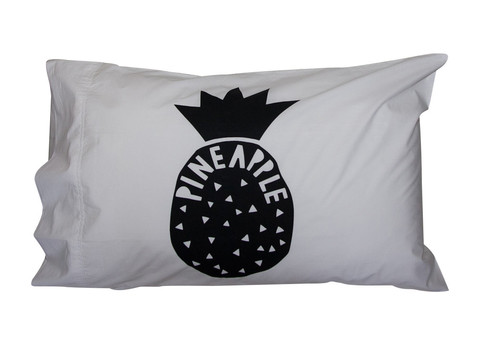 Charcoal Pineapple Pillowcase - Single